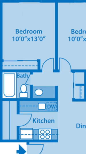 The Springs two bedroom apartment 2D floor plan